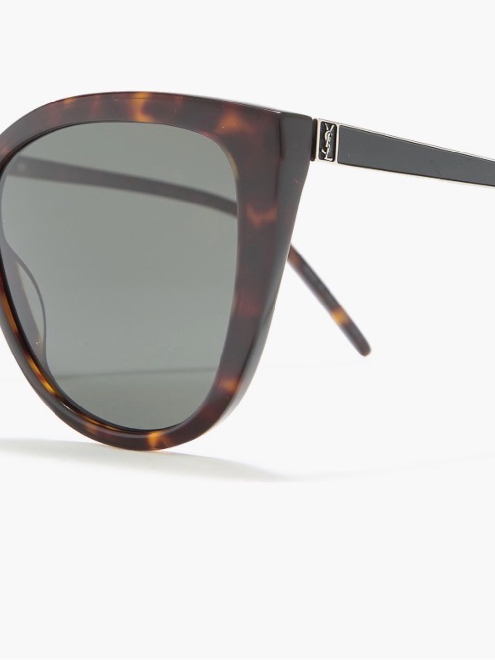 NEW Saint Laurent Cat Eye Sunglasses 55mm Havana Silver $475 NIB AUTHENTIC - Picture 2 of 6